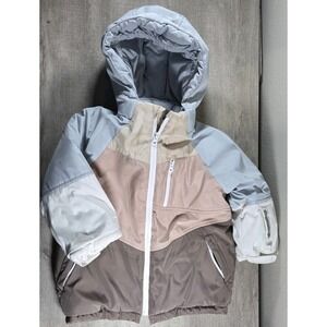 Zara Kids Colorblock Hooded Puffer Jacket Size 4–5 Years 110cm
